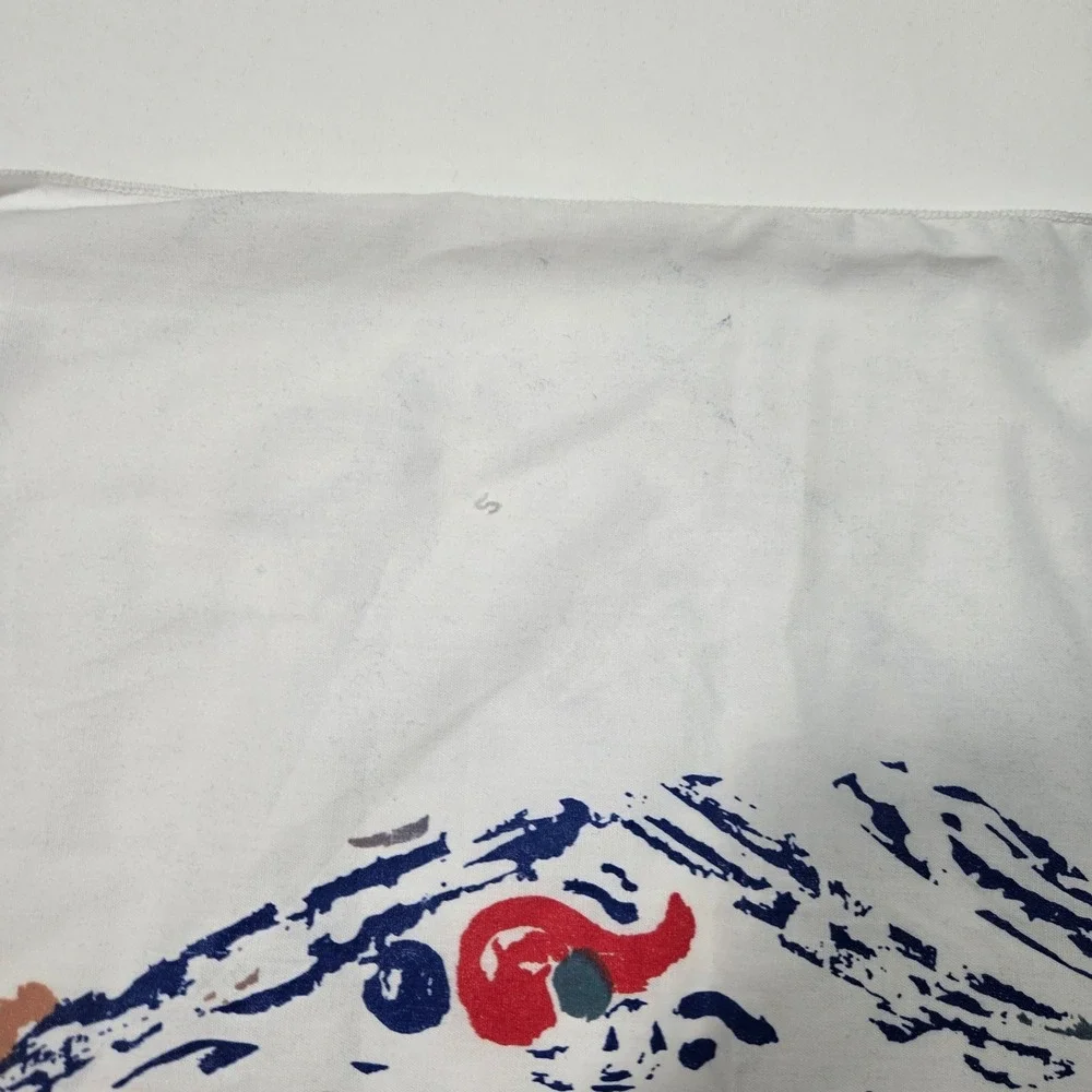 VTG 90s Graphic Bandana White Cotton Uthanda Abstract Streetwear Broken Records